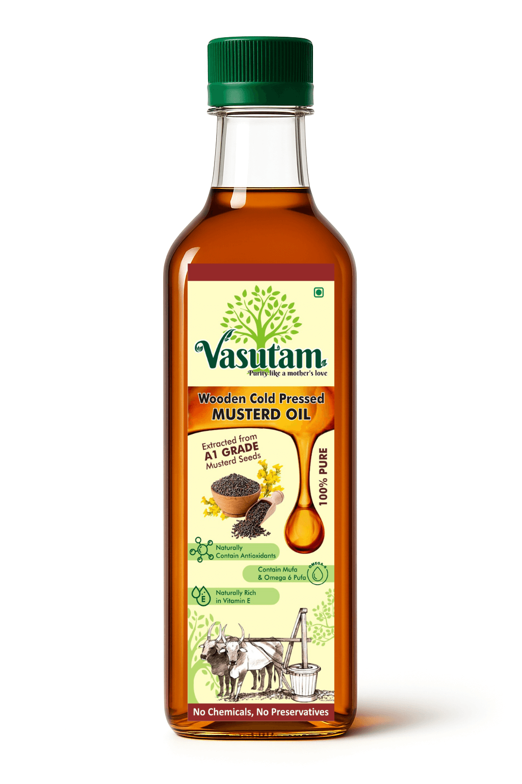 Wooden Cold-Pressed Mustard Oil – 1L | Natural & Authentic